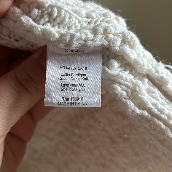 Show Me Your Mumu Callie Cream White Chunky Knit Cardigan XL - Picture 6 of 9